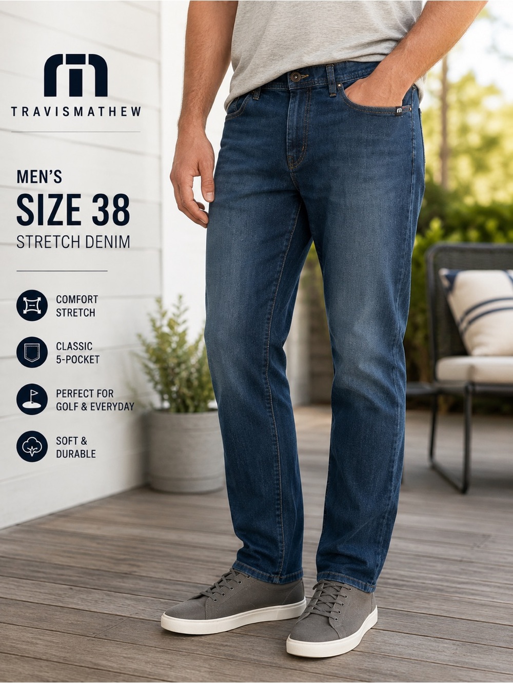 TravisMathew Men’s Size 38 Stretch Blue Jeans